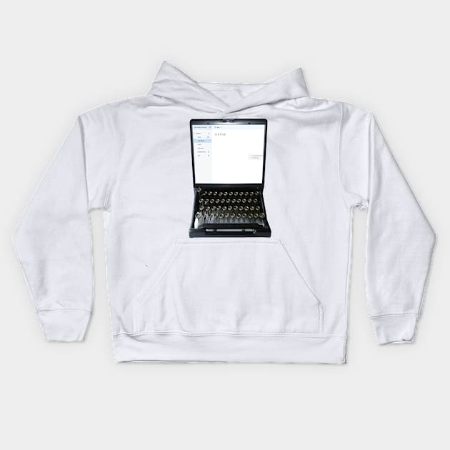 VINTAGE TYPEWRITER LAPTOP Pop Art Kids Hoodie by BruceALMIGHTY Baker